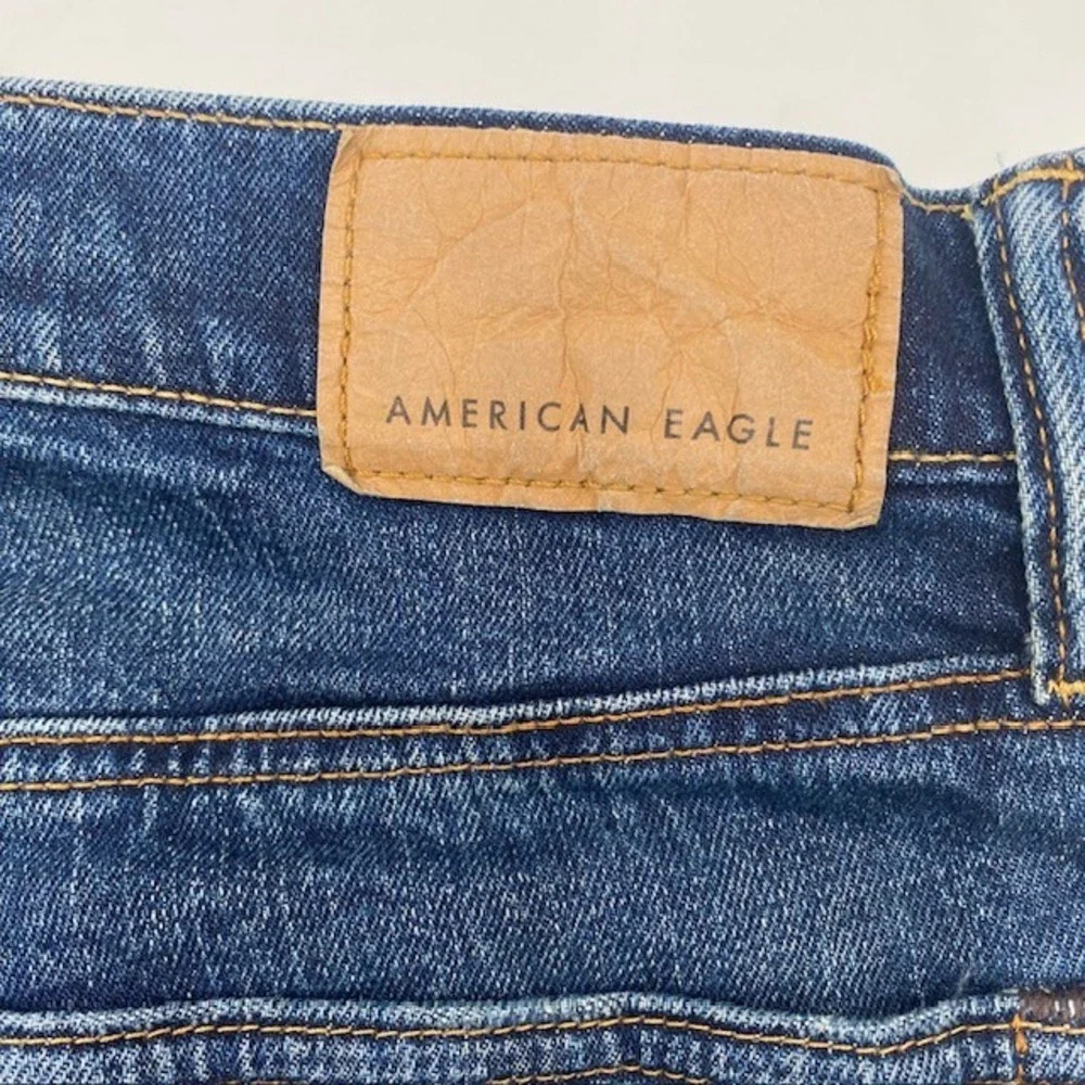 American Eagle Original Straight Jeans Mens 28x28 Blue Medium Wash Stretch Denim